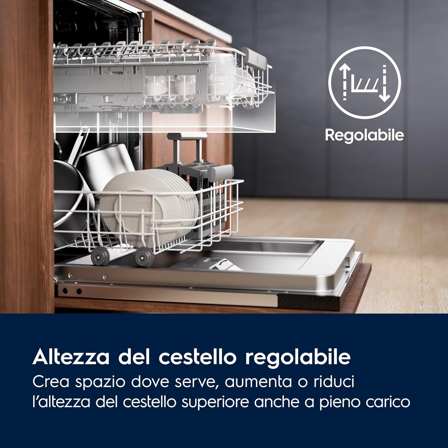 Lavastoviglie Da Incasso A Scomparsa Totale Electrolux Serie 600 EES69400L 15 Coperti Classe C
