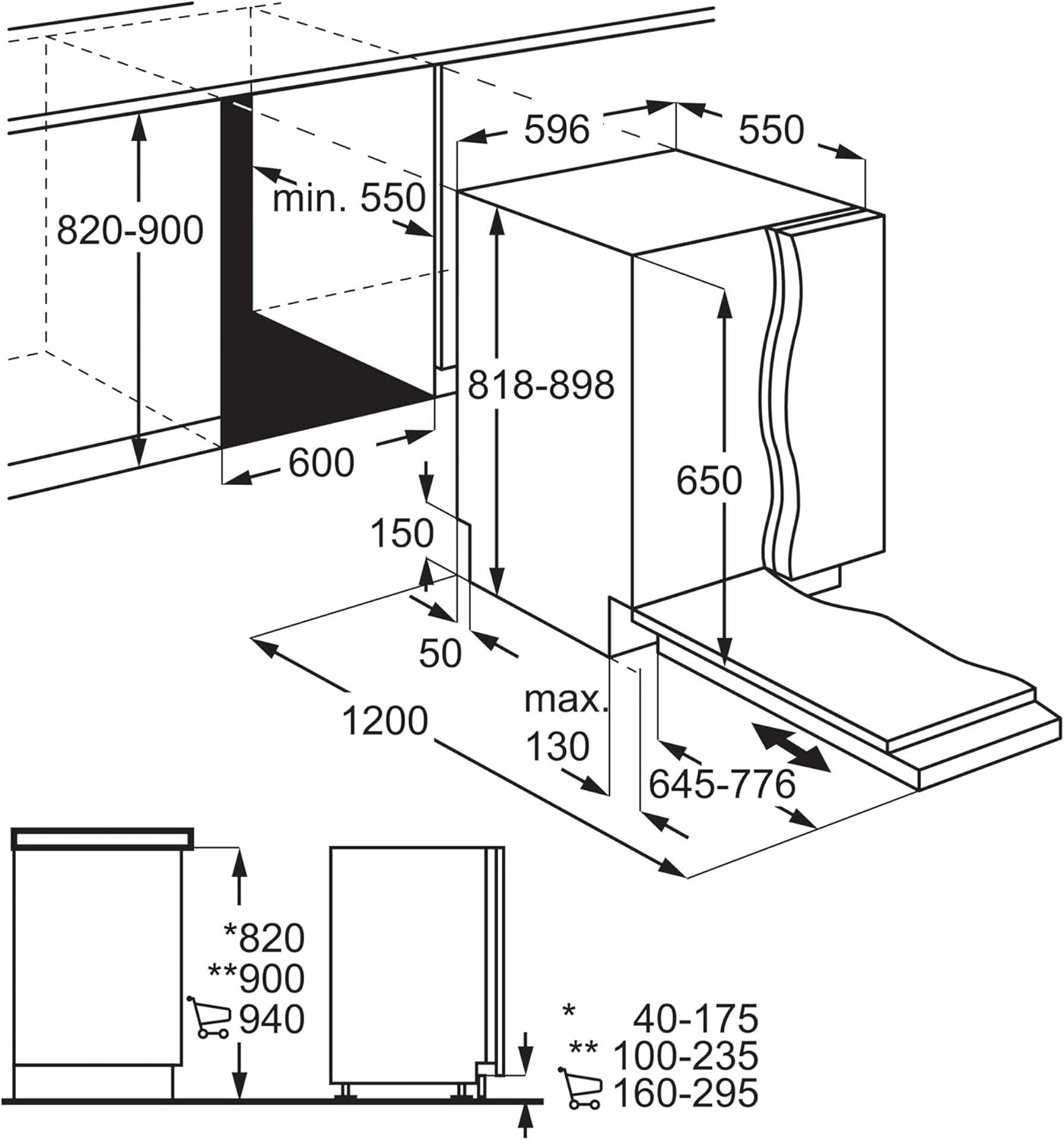 Lavastoviglie Da Incasso a Scomparsa Totale Electrolux SatelliteClean LSV48400L 14 Coperti Classe C