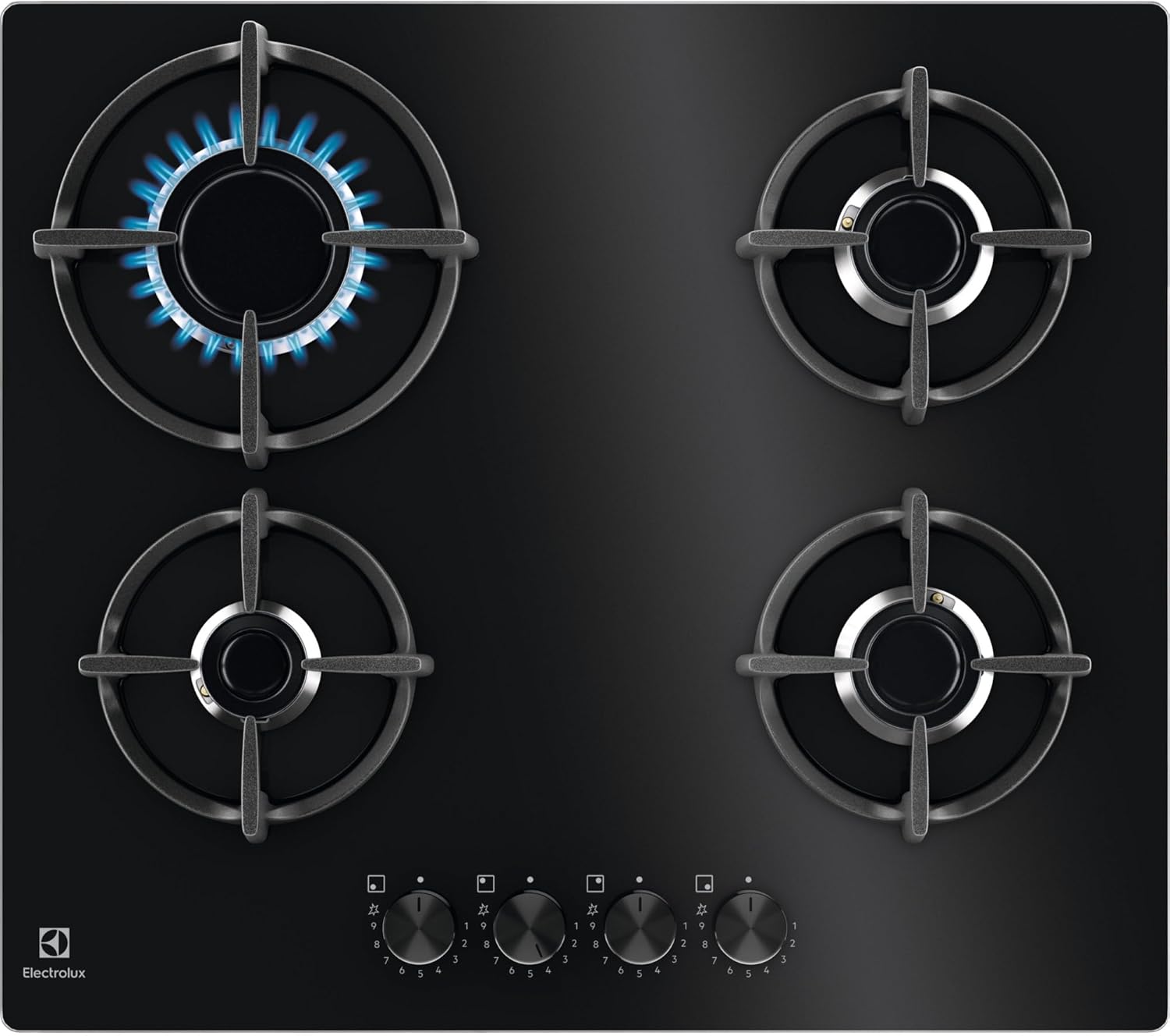 Piano Cottura a Gas Da Incasso Gas on Glass Electrolux EGG64272K Nero 60 cm 4 Fornello(i)