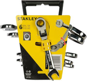 STANLEY Set 6 Chiavi Reversibile e Snodato Cricchetto