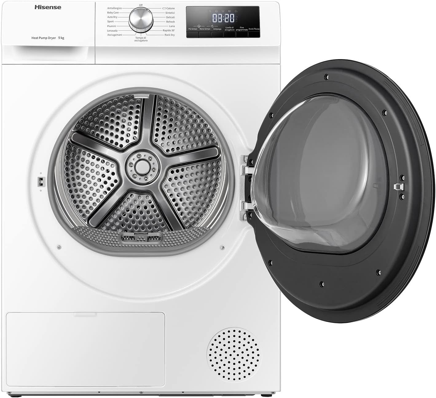 Asciugatrice Libera Installazione Caricamento Frontale Hisense DHQA902U 9 kg A++ Bianco