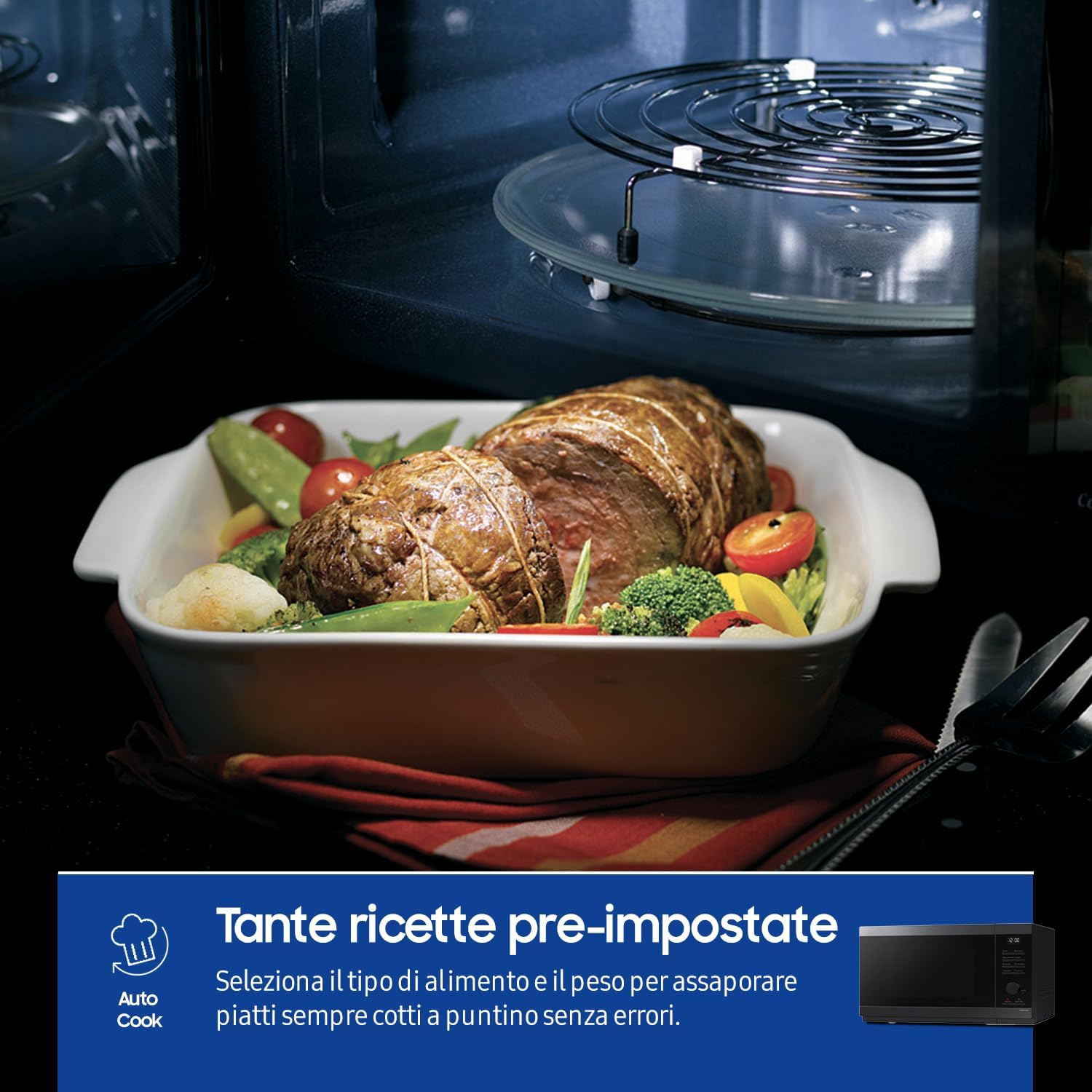 Microonde Grill Libera Installazione Samsung MG32DG4524CG Nero, Acciaio inox 900 W(32Lt)