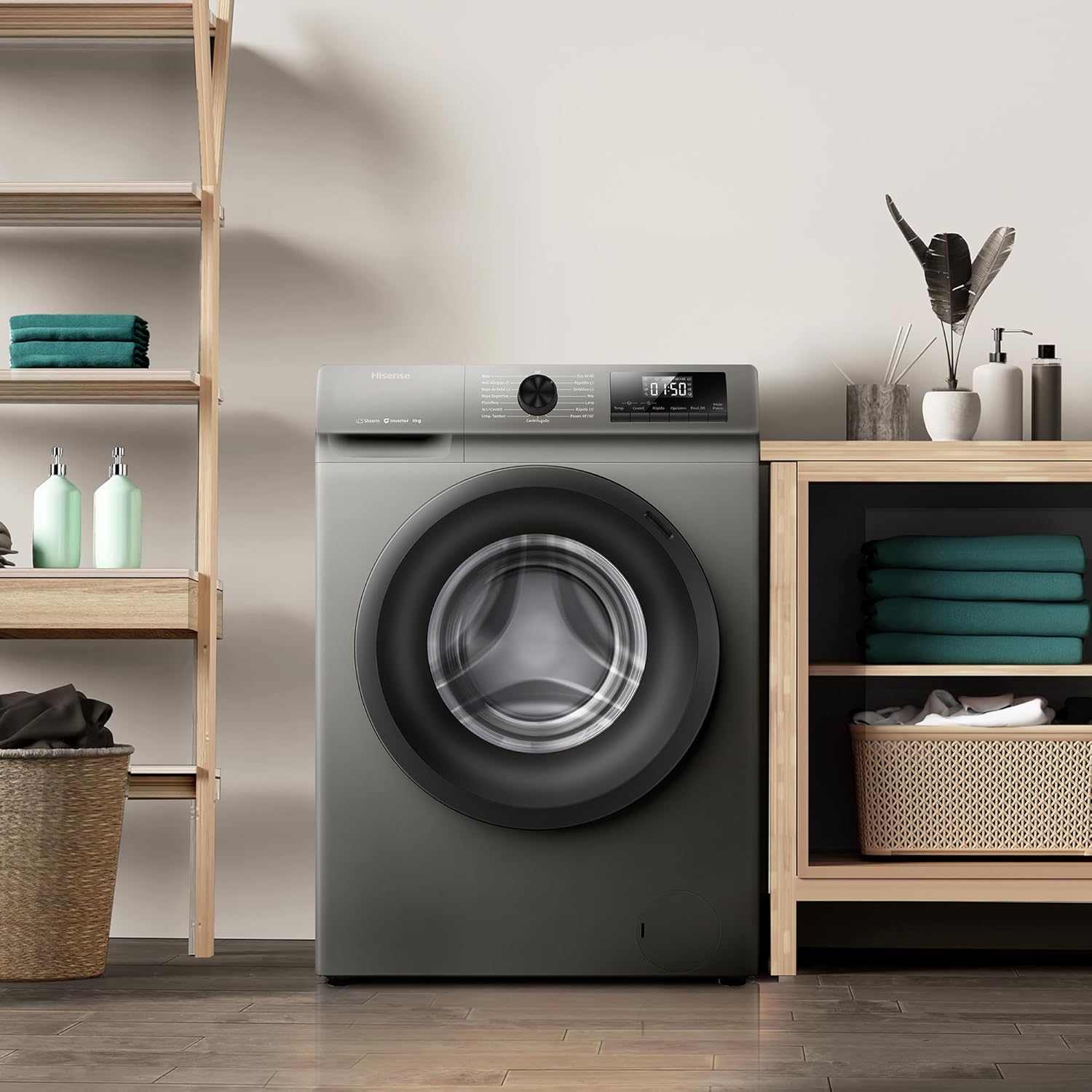 Lavatrice Caricamento Frontale Libera Installazione Hisense WF1Q8041BT 8 kg 1400 Giri/min Grigio