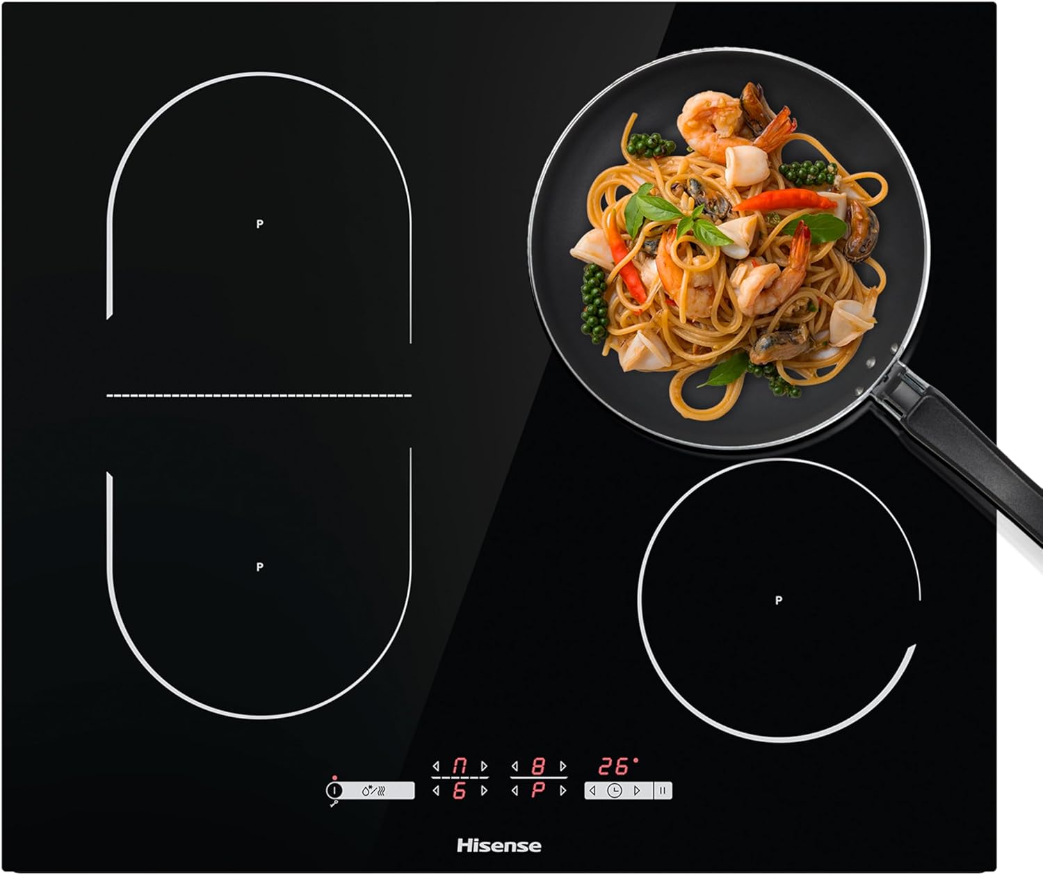 Piano Cottura a Induzione Da Incasso Hisense I6433CB7 59.5 cm Nero 4 Zone