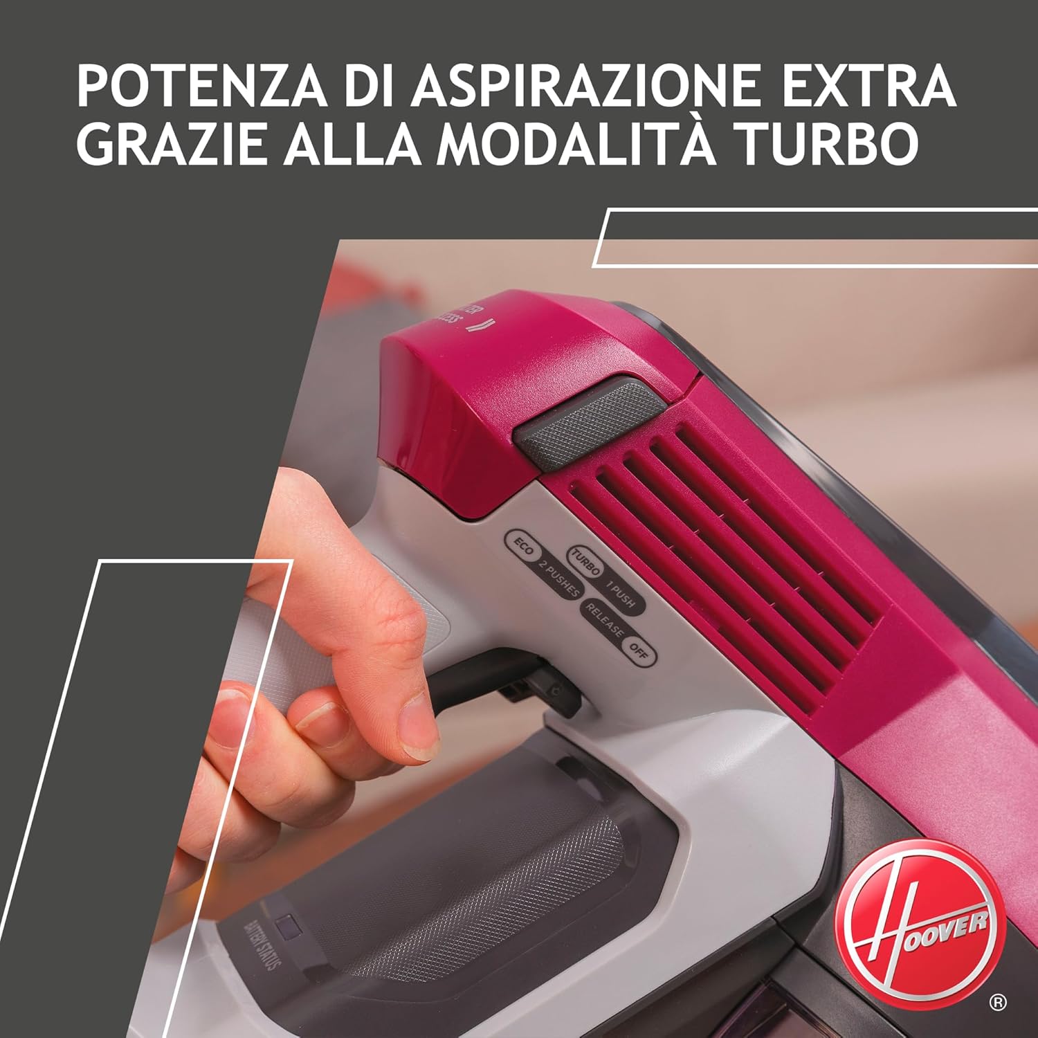 Scopa Elettrica Senza Filo Hoover HF110P 011 170W 0,9 Litri Magenta