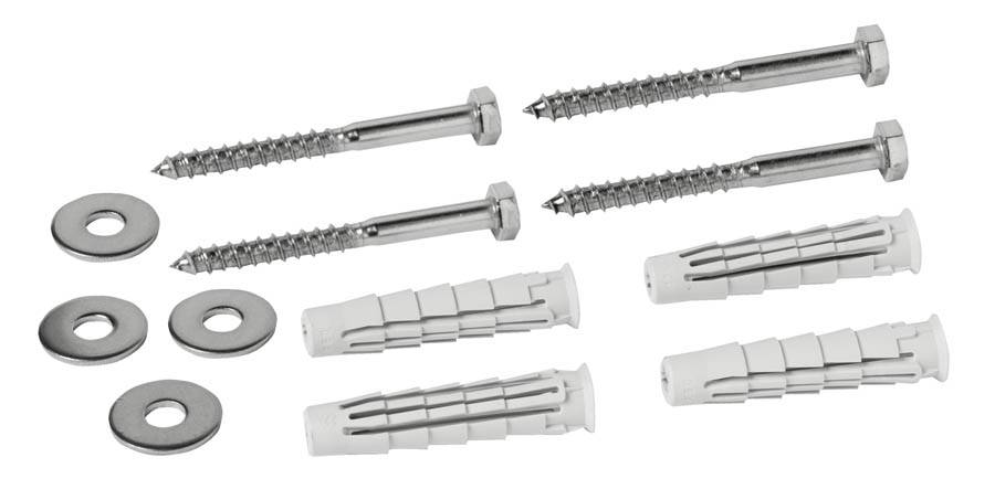 KIT VITI IN ACCIAIO INOX CON RELATIVI TASSELLI IN PLASTICA 8x80