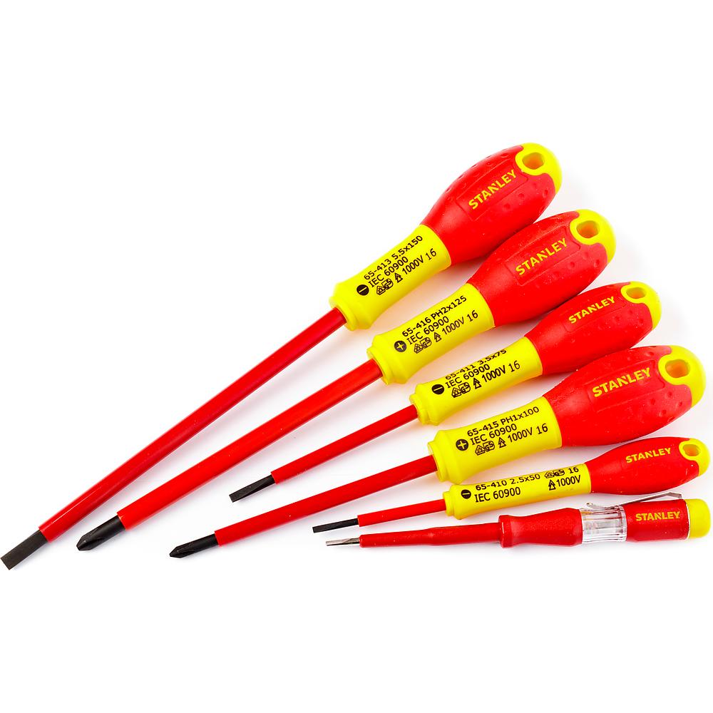 STANLEY Assortimento di 6 Giraviti FatMax Isolati Con Impronta