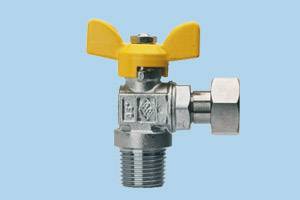 Rubinetto angolo gas F a farfalla e con GIRELLO 1/2"