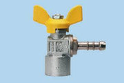 Rubinetto angolo F 1/2" a farfalla e con portagomma metano