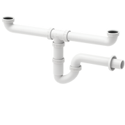 SIFONE A "U" AUTOPULENTE PER LAVELLI A DUE VASCHE ATTACCO 1" 1/2