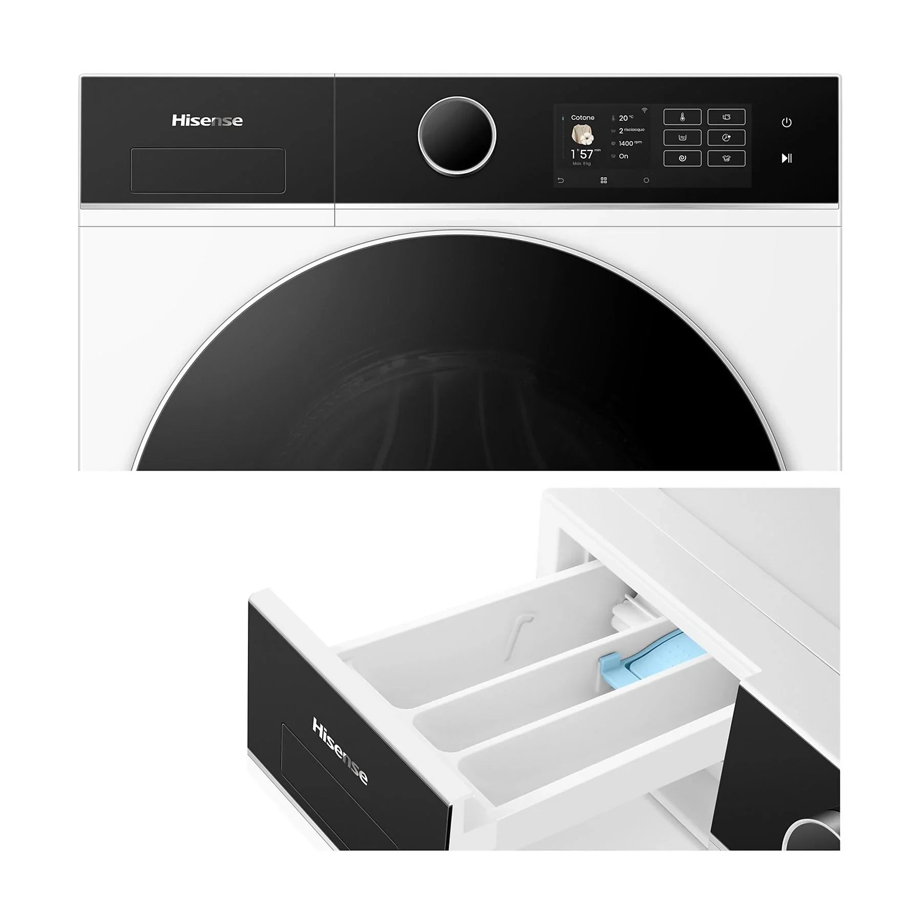 Lavatrice Libera Installazione Caricamento Frontale Hisense WF5I8043BWF 8 kg 1400 Giri/min Bianco Classe A