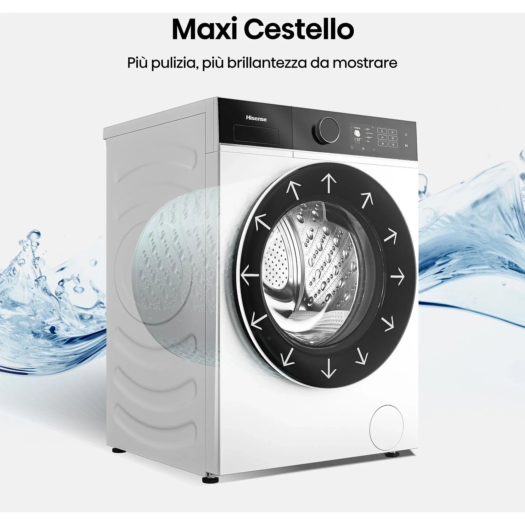 Lavatrice Libera Installazione Caricamento Frontale Hisense WF5I8043BWF 8 kg 1400 Giri/min Bianco Classe A