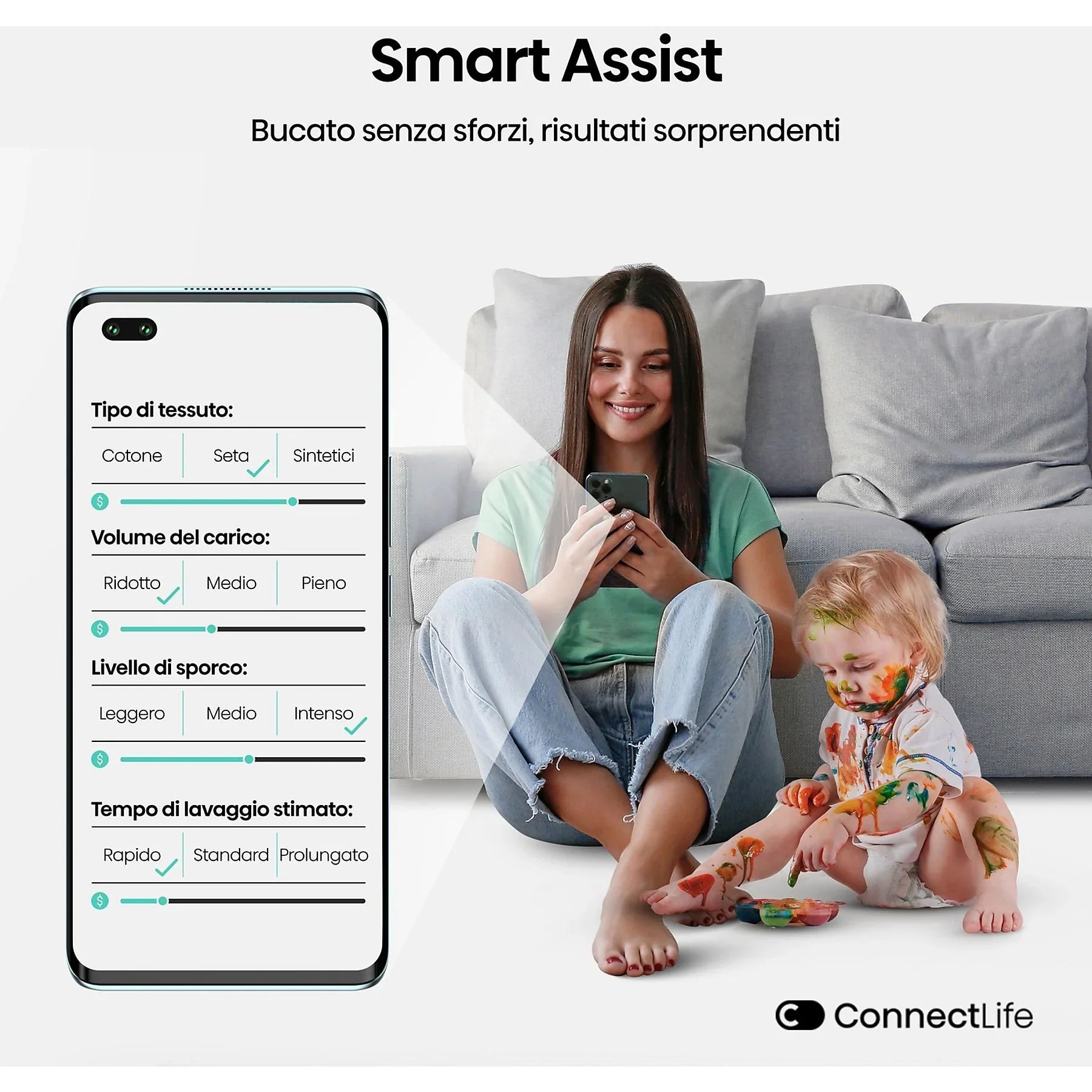 Lavatrice Libera Installazione Caricamento Frontale Hisense WF5I8043BWF 8 kg 1400 Giri/min Bianco Classe A