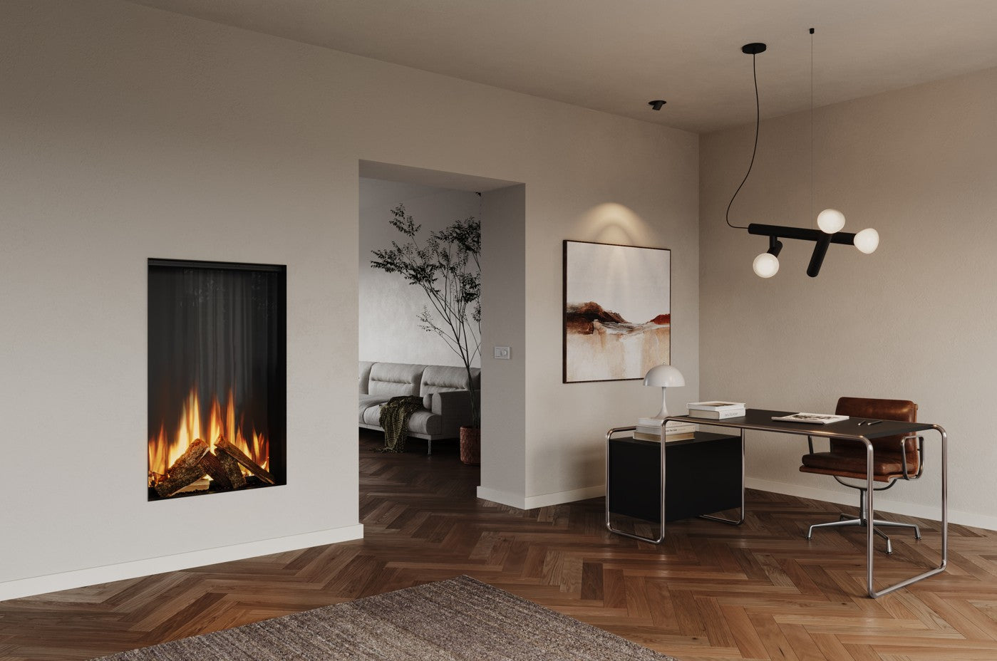 Camino Elettrico da Incasso MaisonFire Modello ALISA VERTICALE - Dimplex - distribuito da MaisonFire con Garanzia Italia
