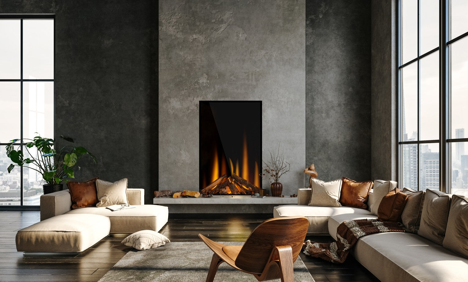 Camino Elettrico da Incasso MaisonFire Modello ALISA VERTICALE - Dimplex - distribuito da MaisonFire con Garanzia Italia