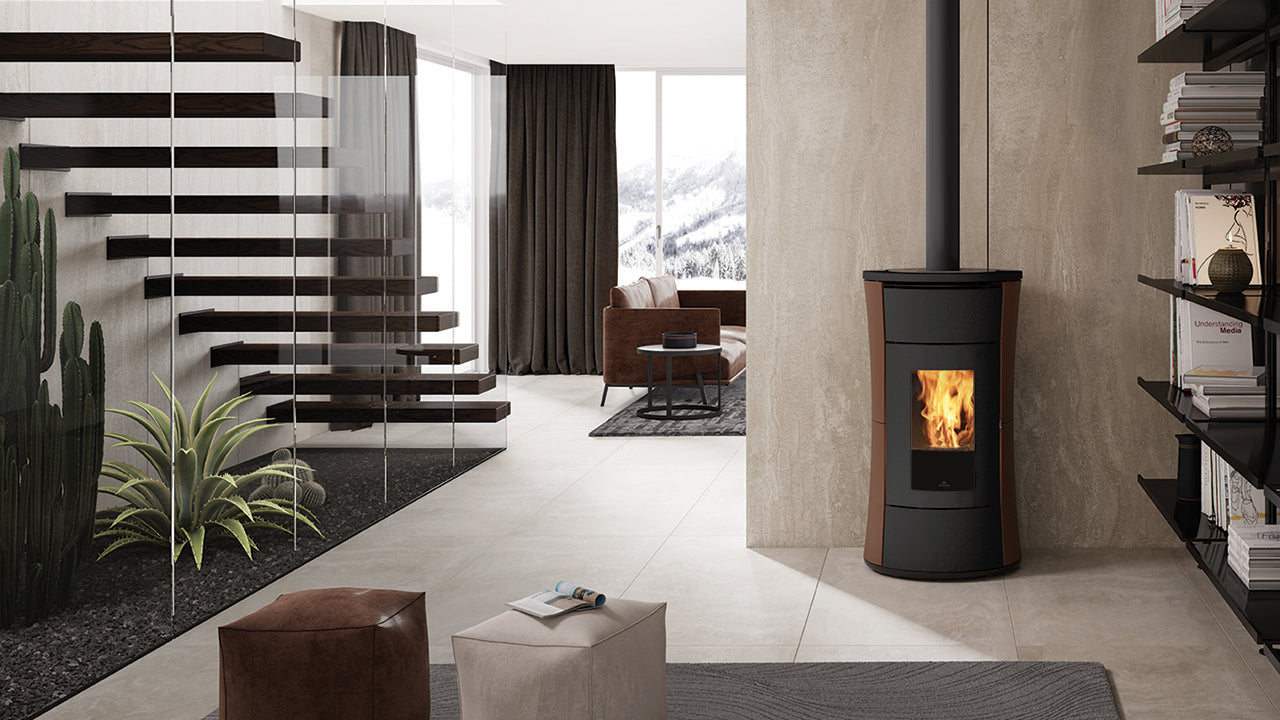 Stufa a Pellet Canalizzabile EdilKamin Modello Cherie 9+ Evo TOP Da 9 Kw - Vari Colori