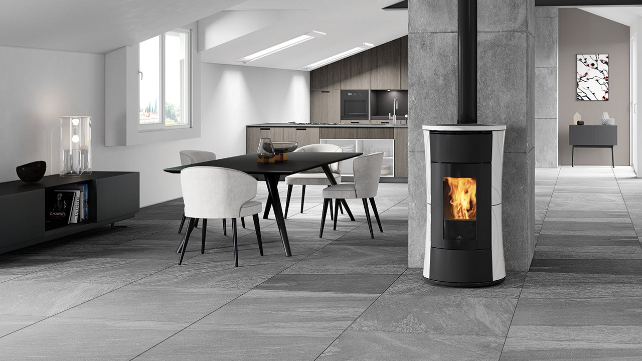 Stufa a Pellet Canalizzabile EdilKamin Modello Cherie 11++ Evo BACK Da 11 Kw - Vari Colori