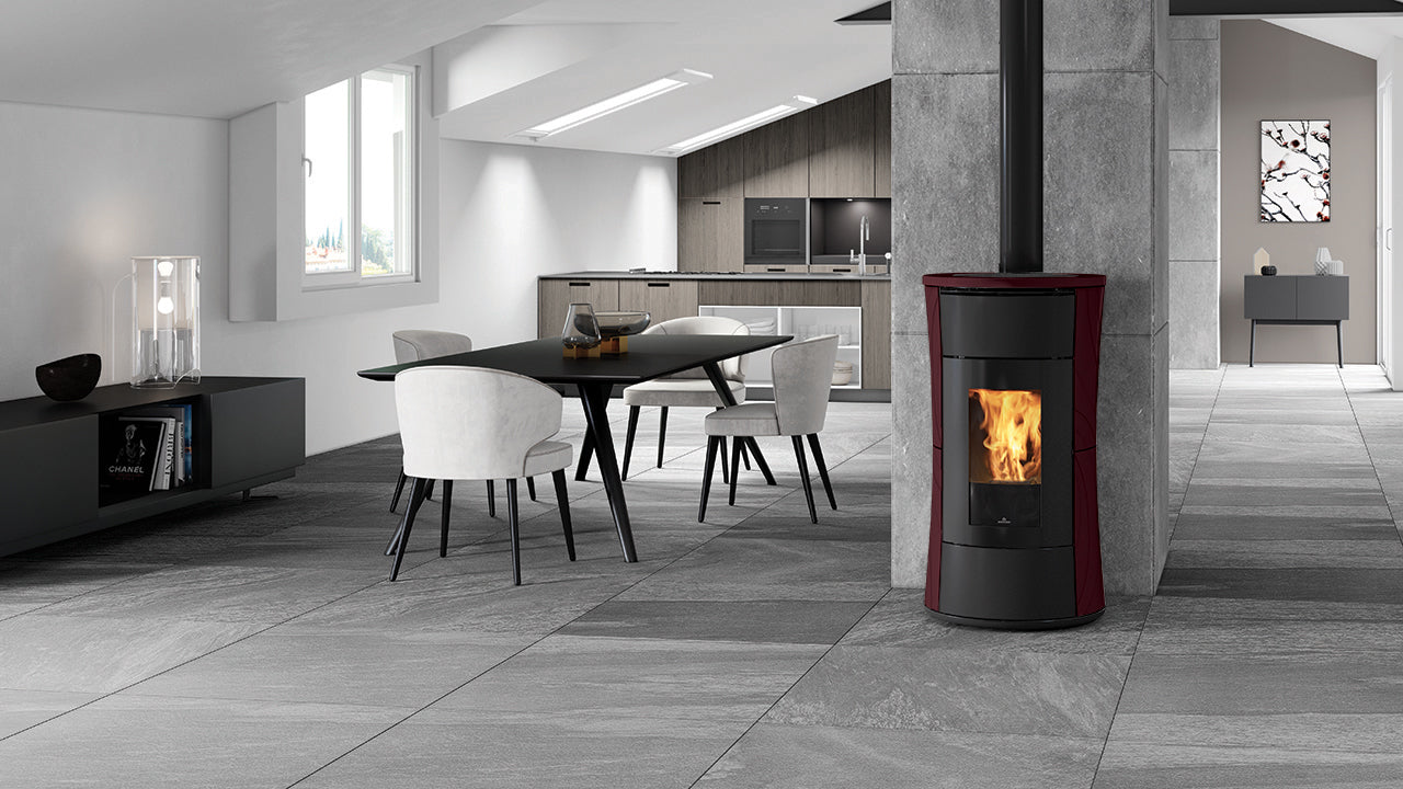Stufa a Pellet Canalizzabile EdilKamin Modello Cherie 9+ Evo BACK Da 9 Kw - Vari Colori