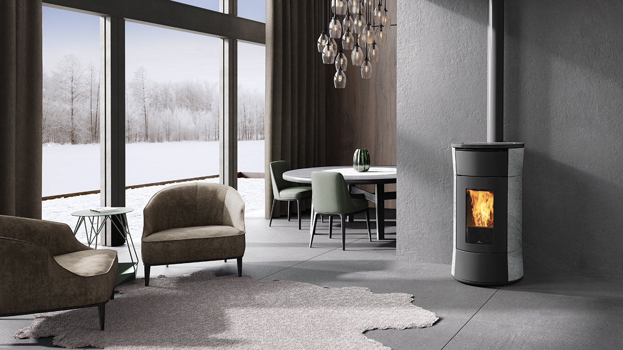Stufa a Pellet Canalizzabile EdilKamin Modello Cherie 9+ Evo BACK Da 9 Kw - Vari Colori