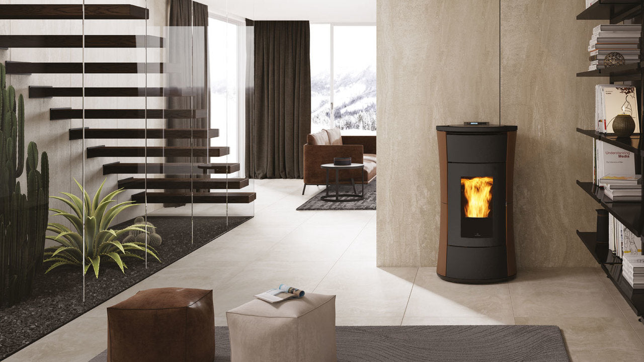 Termostufa a Pellet EdilKamin Modello Cherie H 14 Evo Da 14,2 Kw - Vari Colori