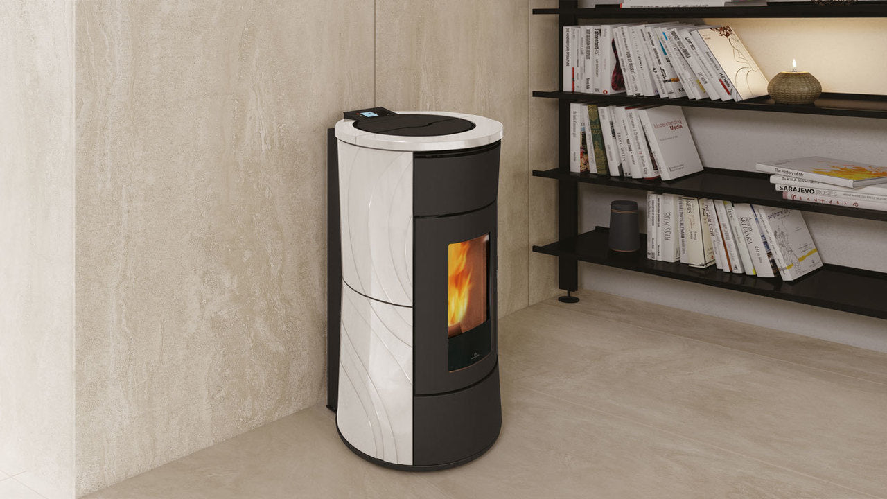 Termostufa a Pellet EdilKamin Modello Cherie H 14 Evo Da 14,2 Kw - Vari Colori