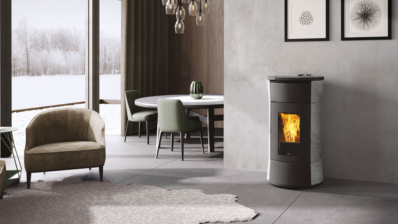 Termostufa a Pellet EdilKamin Modello Cherie H 14 Evo Da 14,2 Kw - Vari Colori