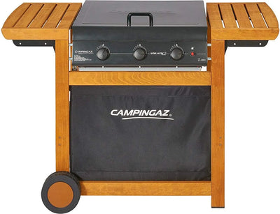 Campingaz Barbecue Adelaide 3 Woody Dual Gas da Giardino BBQ da Esterno 14 kW con Ruote Bruciatori in Ghisa - 3000005744