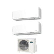 Condizionatore Climatizzatore Fujitsu Dual Split Inverter Serie KM R32 7000+12000 BTU Con AOEG14KBCA2 Wi-Fi