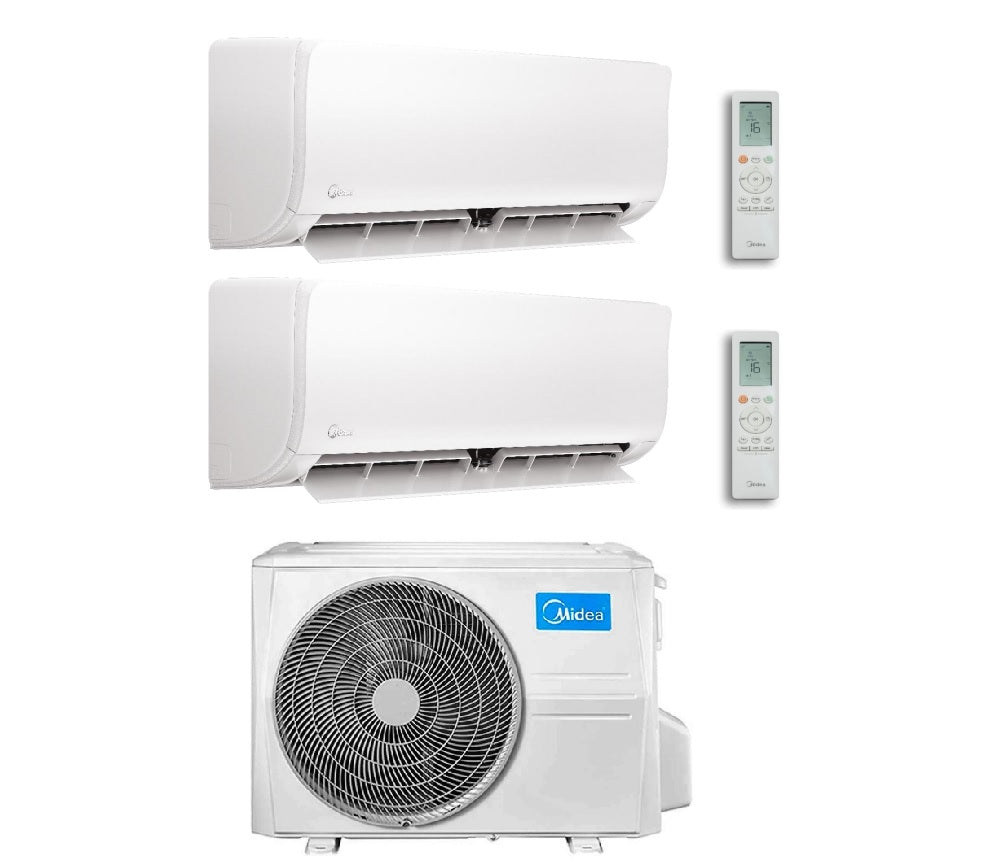 Condizionatore Climatizzatore Midea Dual Split Inverter R-32 Xtreme Pro Green 9000+9000 BTU Con M2OH-14HFN8-Q Wi-Fi Incluso