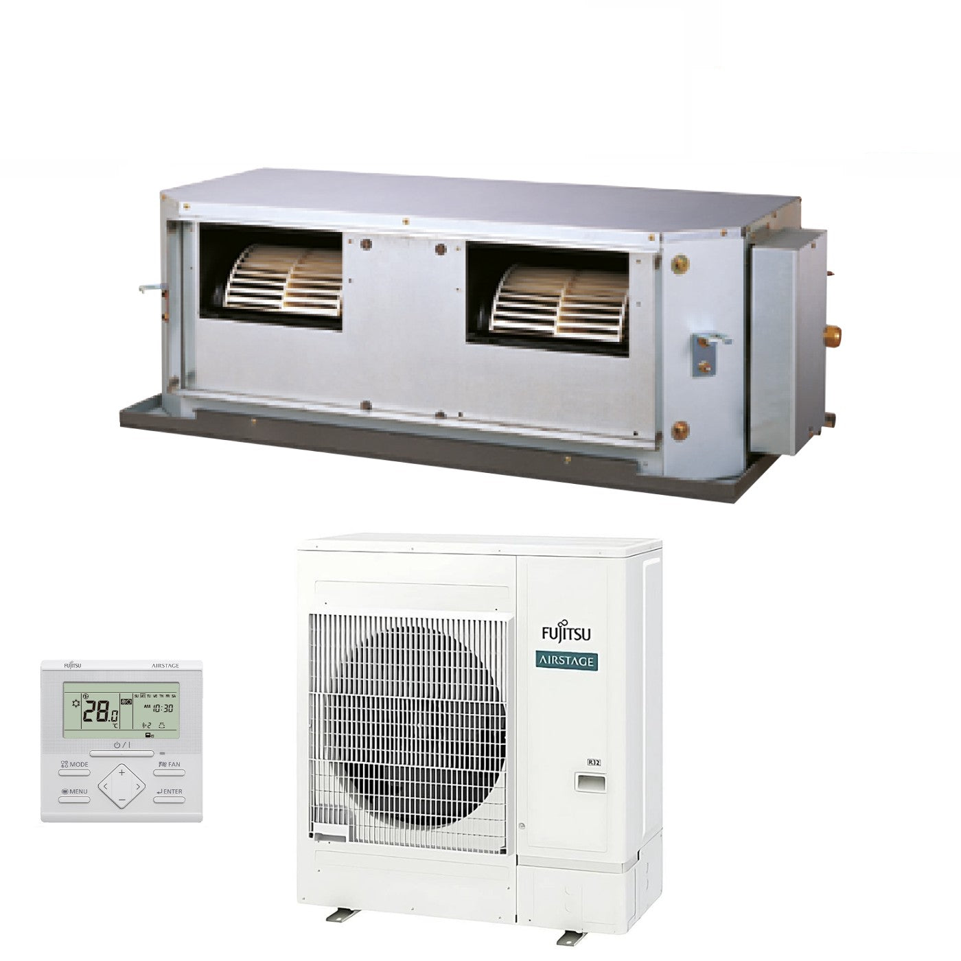 Condizionatore Climatizzatore Fujitsu Canalizzato Alta Prevalenza Trifase R-32 45000 BTU ARXG45KHTB Wi-Fi Optional