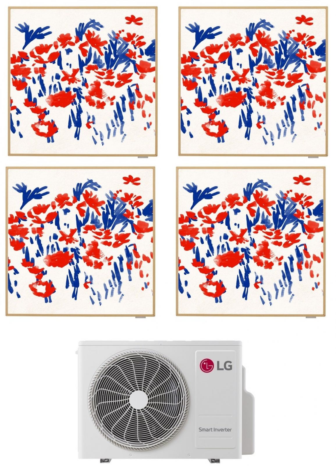 Condizionatore Climatizzatore LG Quadri Split Inverter R-32 Artcool Gallery Photo 9000+9000+9000+12000 Btu Con MU4R27 Wi-Fi Integrato