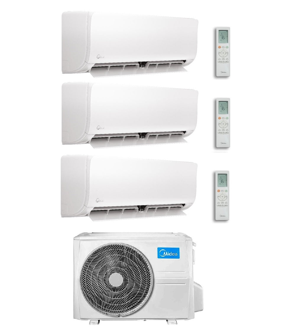 Condizionatore Climatizzatore Midea Trial Split Inverter R-32 Xtreme Pro Green 9000+9000+9000 BTU Con M4OE-28HFN8-Q Wi-Fi Incluso