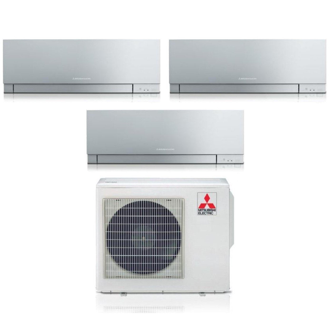 Condizionatore Climatizzatore Mitsubishi Electric Trial Split Inverter Kirigamine Zen Silver MSZ-EF R-32 9000+9000+15000 Colore Argento con MXZ-3F68VF4 9+9+15 Wi-Fi Integrato