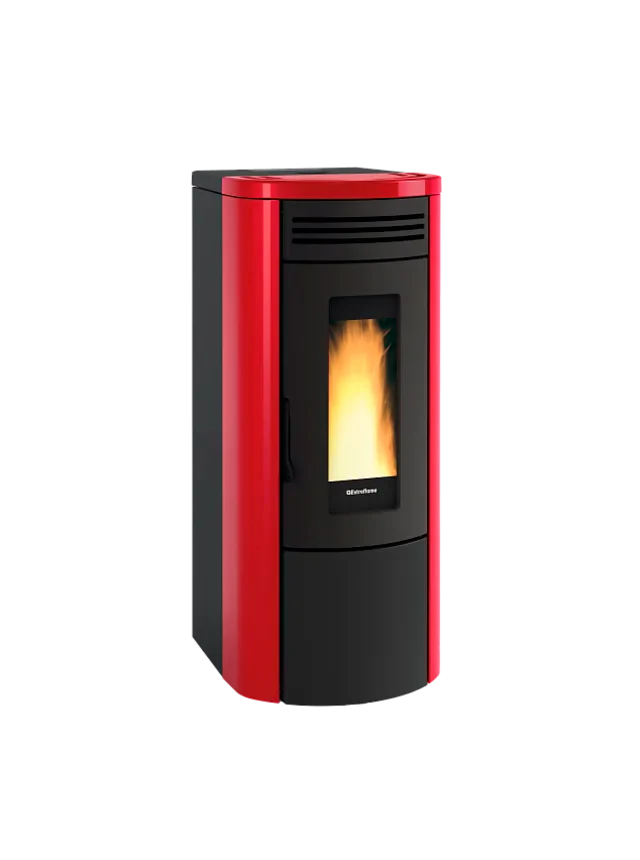 Termostufa a Pellet La Nordica Extraflame Modello COSTANZA IDRO 5.0 Da 16 Kw Colore Bordeaux