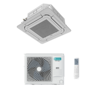 Condizionatore Climatizzatore Hisense Inverter Cassetta Round Flow 90x90 Monosplit Trifase R-32 42000 BTU AUC125UR4RKC8/AUW125U6RW8 Wi-Fi Optional - Comando Incluso