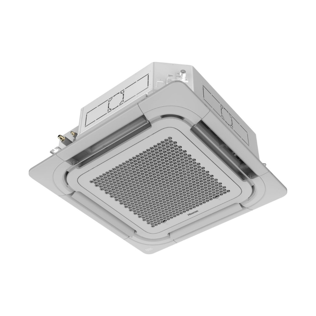 Condizionatore Climatizzatore Hisense Inverter Cassetta Round Flow 90x90 Monosplit Trifase R-32 42000 BTU AUC125UR4RKC8/AUW125U6RW8 Wi-Fi Optional - Comando Incluso