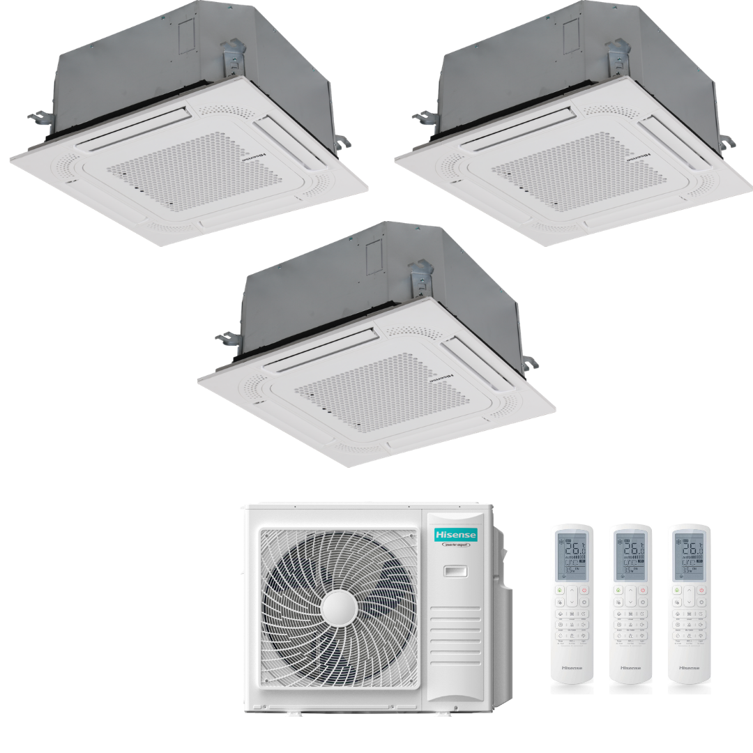 Condizionatore Climatizzatore Hisense Trial Split Inverter a Cassetta 18000+18000+18000 Con 5AMW105U4RQC Wi-Fi Optional - Comando Incluso