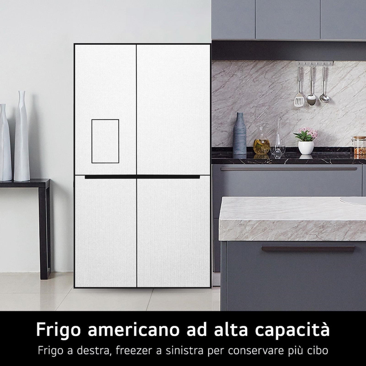 Frigorifero Side-by-Side Libera Installazione LG GSLE91EVAC 628L Classe C Wi-Fi Nero