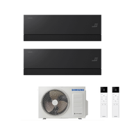 Condizionatore Climatizzatore Samsung Dual Split Inverter Windfree Première R-32 12000+12000 BTU Soapstone Charcoal Wi-Fi Integrato Con AJ050TXJ2KG/EU 12+12