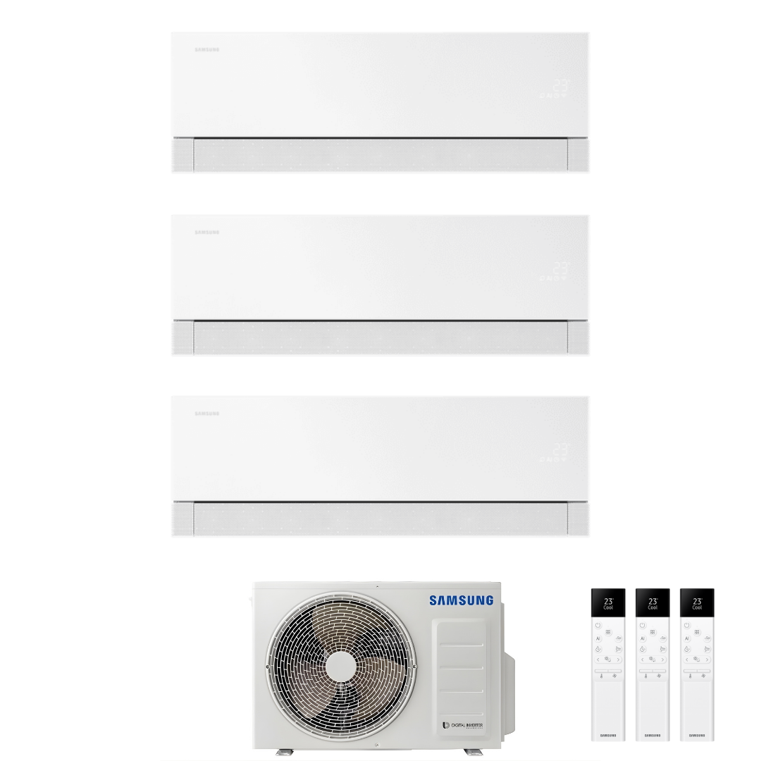 Condizionatore Climatizzatore Samsung Trial Split Inverter Windfree Première R-32 7000+7000+9000 BTU Essential White Wi-Fi Integrato Con AJ052TXJ3KG/EU 7+7+9