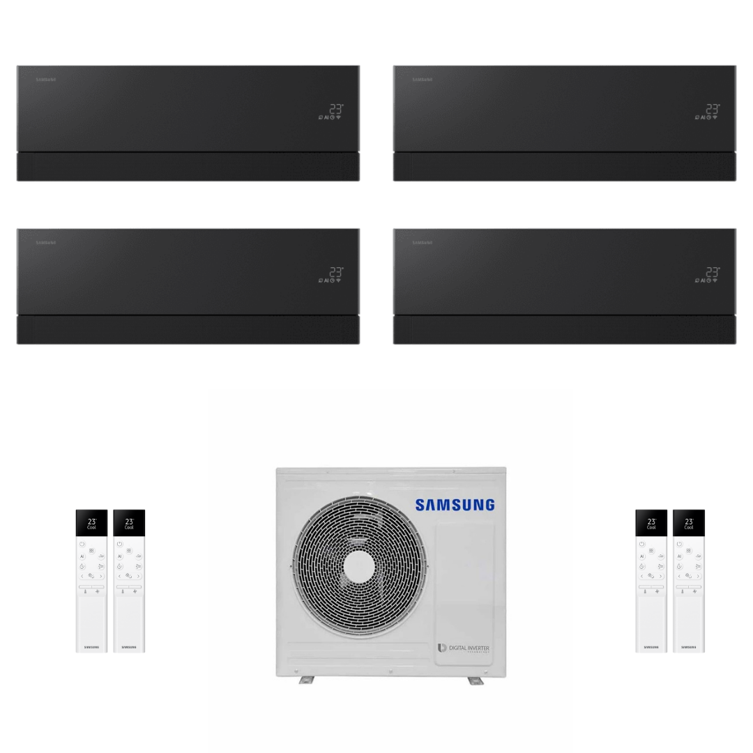 Condizionatore Climatizzatore Samsung Quadri Split Inverter Windfree Première R-32 7000+7000+9000+9000 BTU Soapstone Charcoal Wi-Fi Integrato Con AJ080TXJ4KG/EU 7+7+9+9
