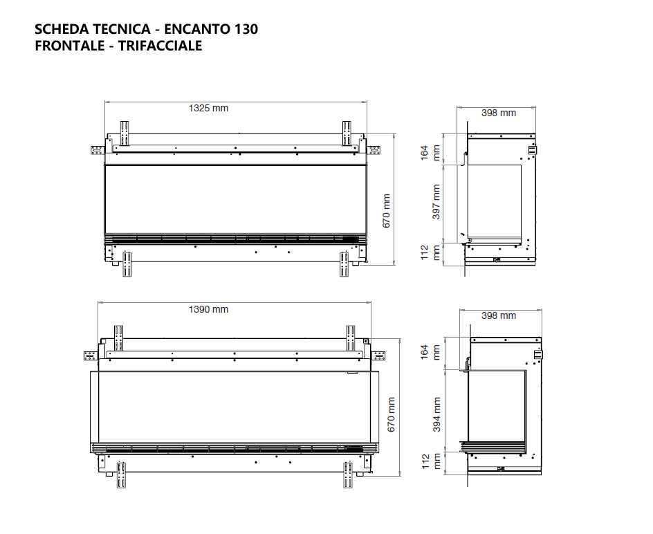 Camino Elettrico ad Alta Definizione MaisonFire Modello ENCANTO 130 - Dimplex - distribuito da MaisonFire con Garanzia Italia