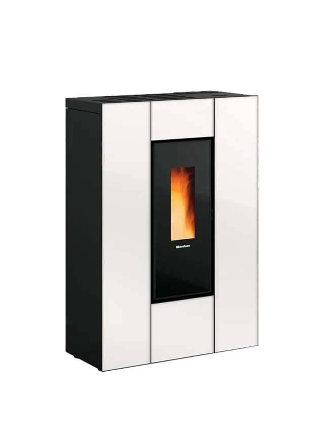 Stufa A Pellet La Nordica Extraflame Modello MARILENA PLUS CRYSTAL 5.0 Da 8 kW Colore Bianco