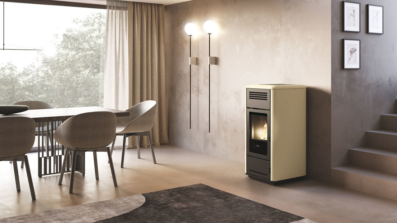 Termostufa a Pellet EdilKamin Modello Milla H 15 Evo Da 15 Kw - Vari Colori