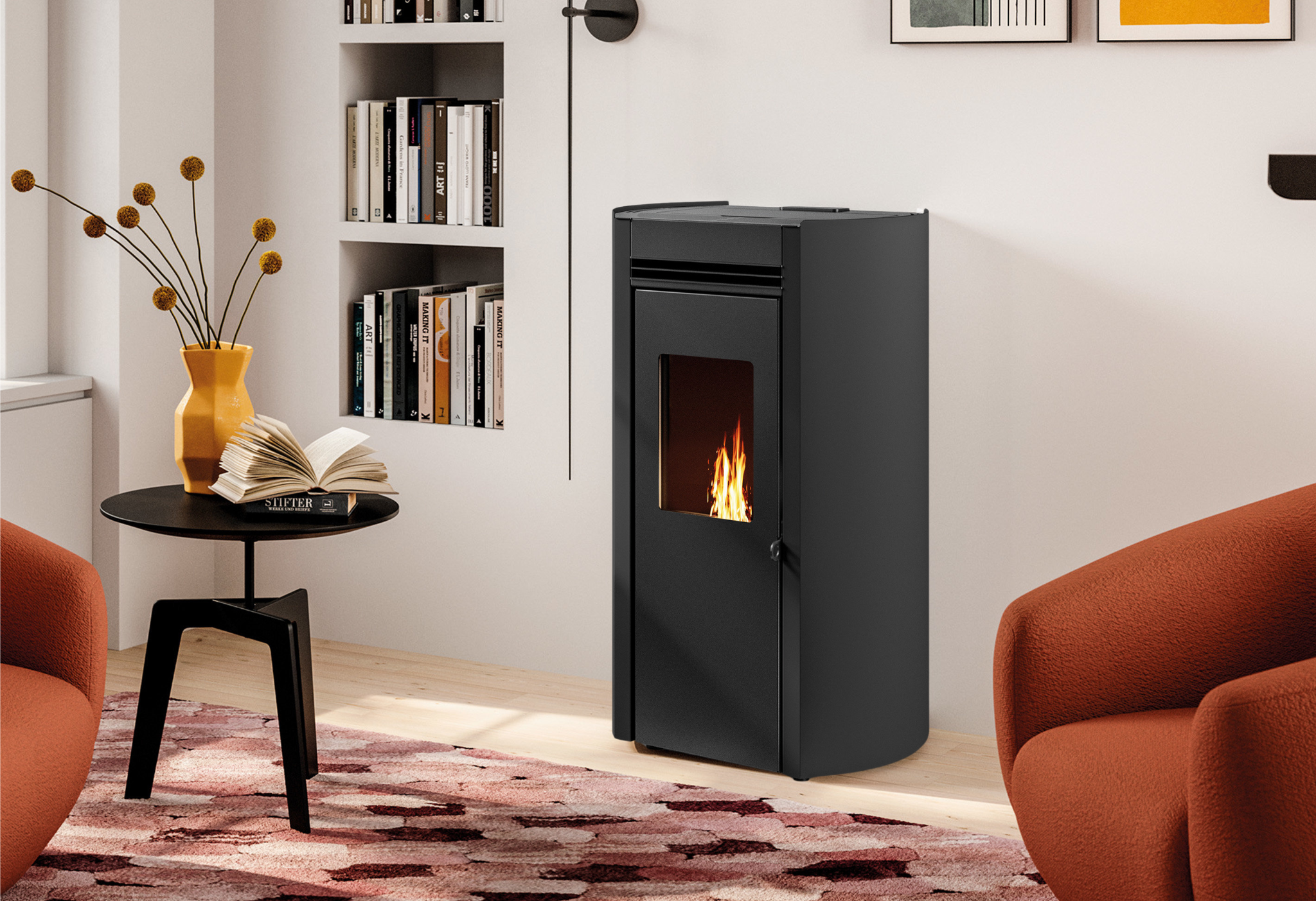 Stufa a Pellet ad Aria Palazzetti Ecofire Flo TC 9 Kw - Vari Colori