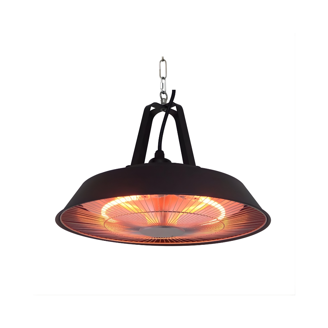 TECNO AIR SYSTEM Riscaldatore Infrarossi a Sospensione Modello Ruby Patio RG1500-AP - Colore Nero