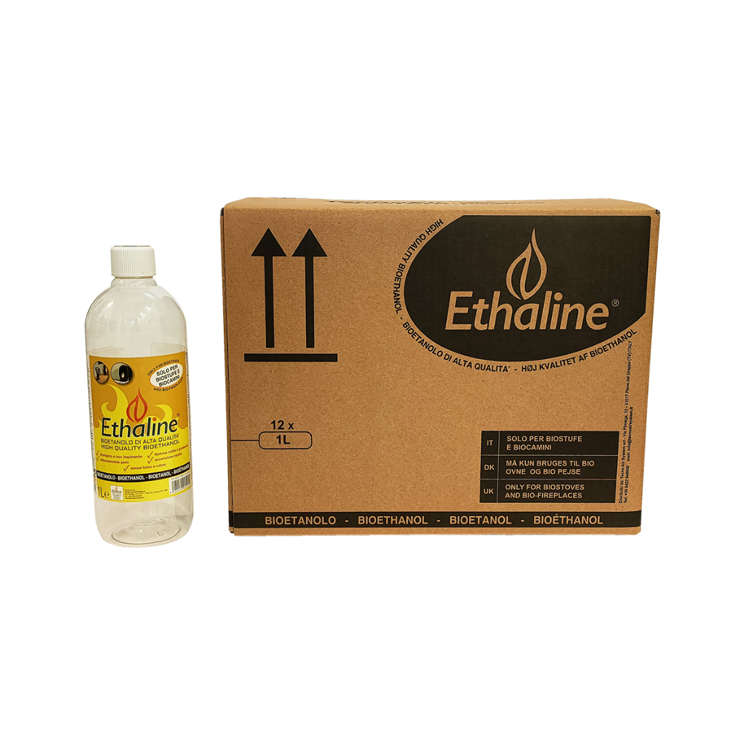 TECNOAIR SYSTEM Bioetanolo Ethaline Liquido Da 1 Lt - 12 Flaconi a Confezione