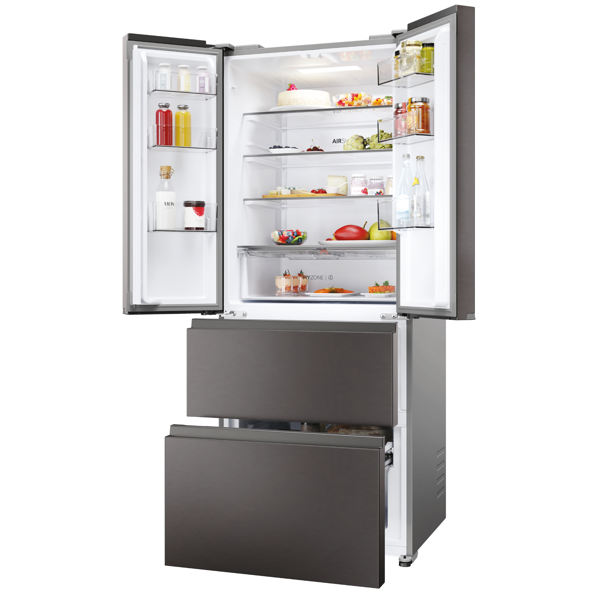 Frigorifero Side-by-Side Libera Installazione Haier HFR3718ENMD 402L Classe E Acciaio inox
