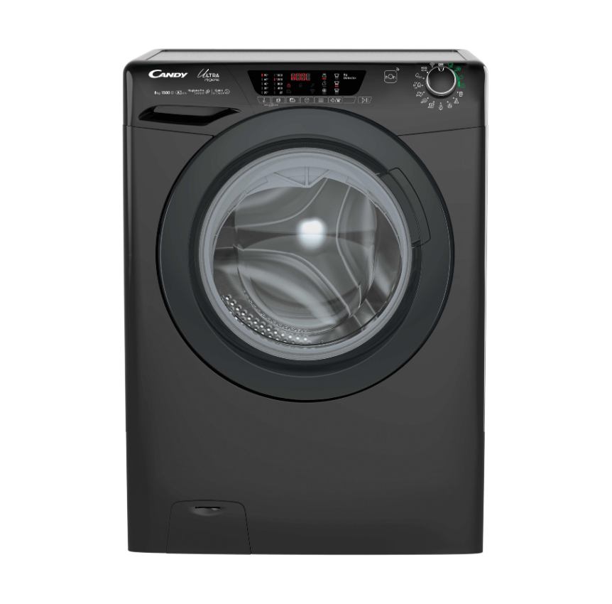 Lavatrice Libera Installazione Caricamento Frontale Candy Ultra Hygiene HE1584TWMBB6-S 8 kg 1500 Giri/min Nero Classe A