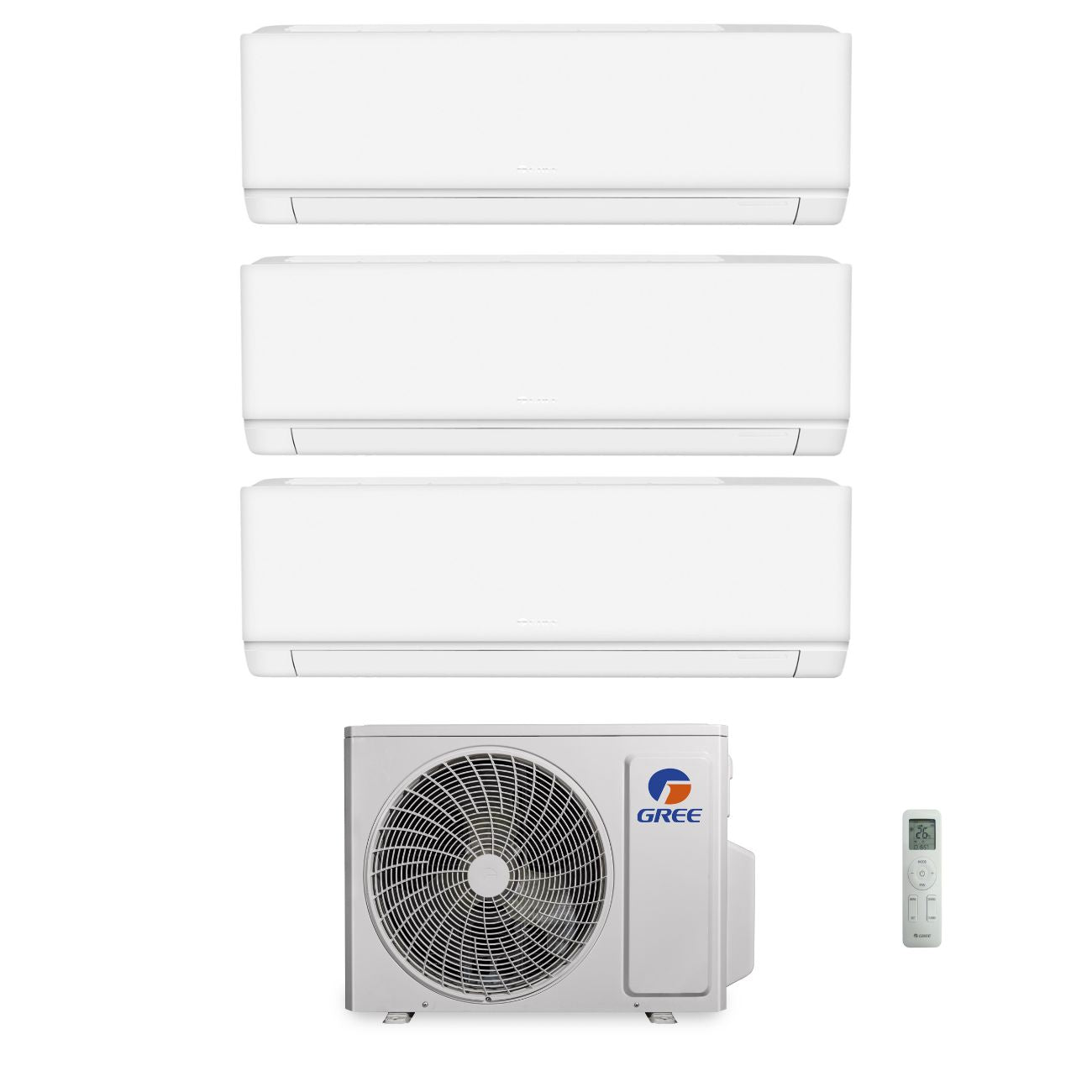 Condizionatore Climatizzatore Gree Trial Split Inverter R-32 Modello Cosmo 9000+9000+9000 BTU Wi-Fi Integrato Con GWHD(21)NK6OO
